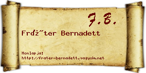 Fráter Bernadett névjegykártya